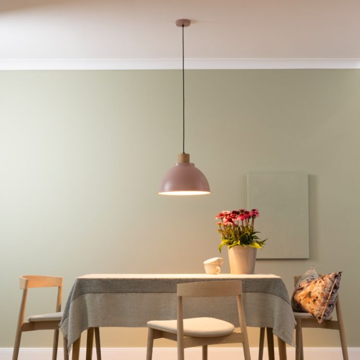 Rustykalna lampa wisząca różowa, Thalina