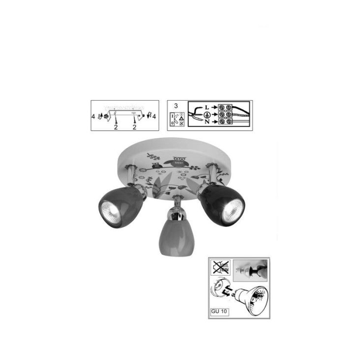 Metalowy spot sufitowy dla dzieci wielokolorowy, Bauke