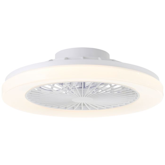 Nowoczesny wentylator sufitowy biały, Soren, 40W, regulowana ciepła do zimnej bieli LED, z pilot