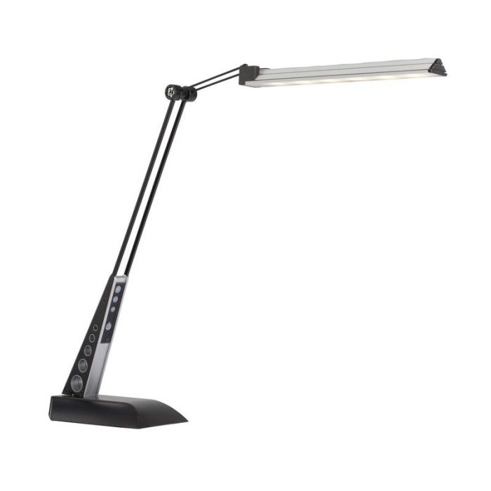 Design lampa biurkowa chromowana, Leyana, 1W, 5000K LED, z dotykowy ściemniacz