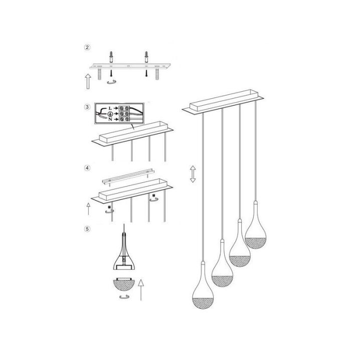Klasyczna lampa wisząca chromowana, Emma, 5W, 3000K LED
