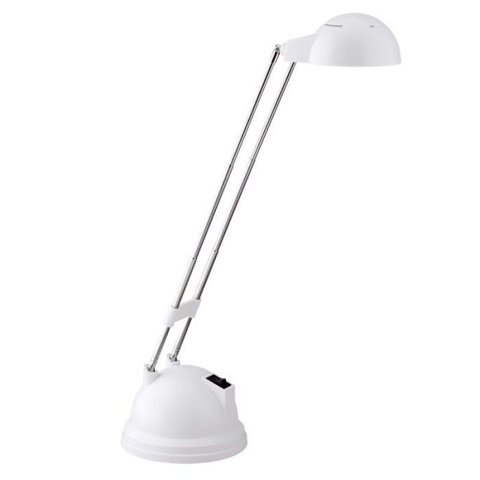 Nowoczesna lampa biurkowa biała, Louna, 6W, 2700K LED, z przełącznik