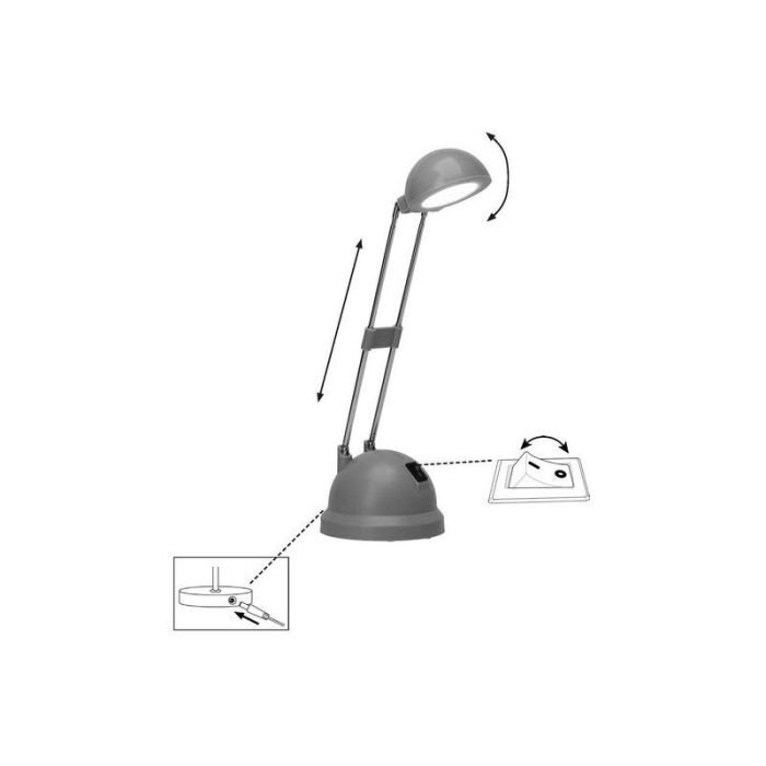 Nowoczesna lampa biurkowa biała, Louna, 6W, 2700K LED, z przełącznik