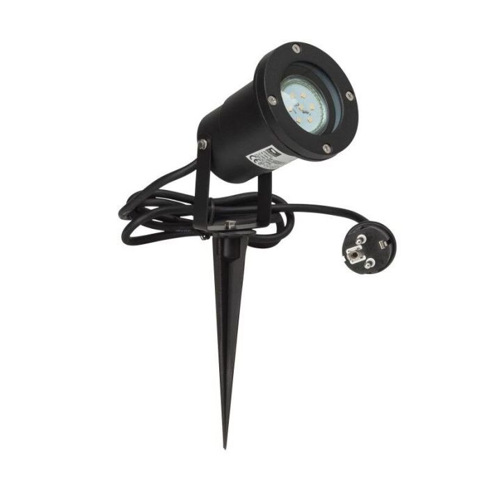 Aluminiowa lampa dogruntowa czarna, Shanna, IP44