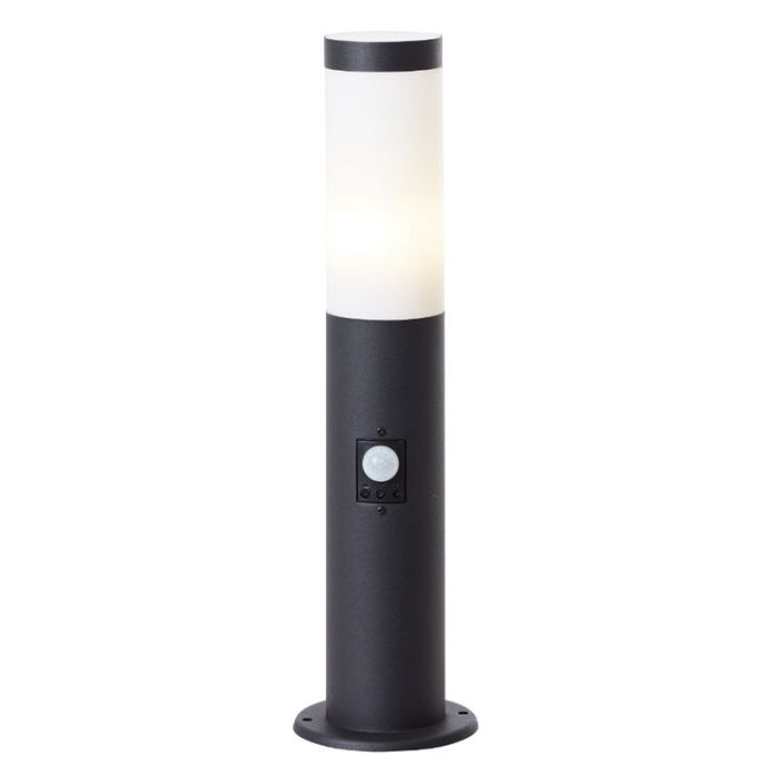 Metalowa lampa podłogowa zewnętrzna z czujnikiem ruchu czarna, Meis, IP44
