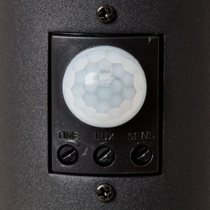 Metalowa lampa podłogowa zewnętrzna z czujnikiem ruchu czarna, Meis, IP44