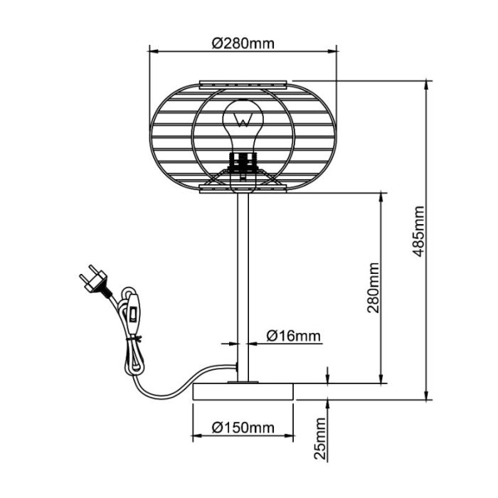 Rattanowa lampa stołowa brązowa, Sevim, z przełącznik