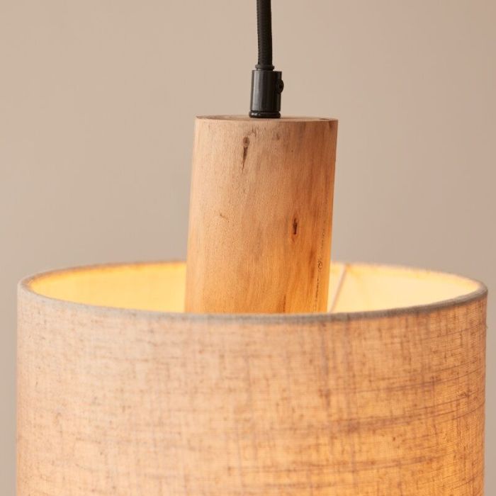 Rustykalna lampa wisząca beżowa, Joroes