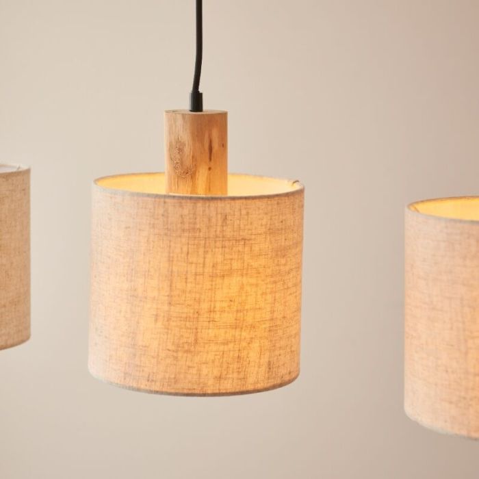 Rustykalna lampa wisząca beżowa, Joroes