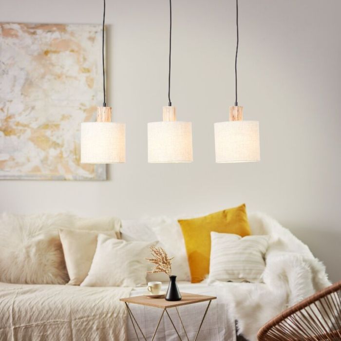 Rustykalna lampa wisząca beżowa, Joroes