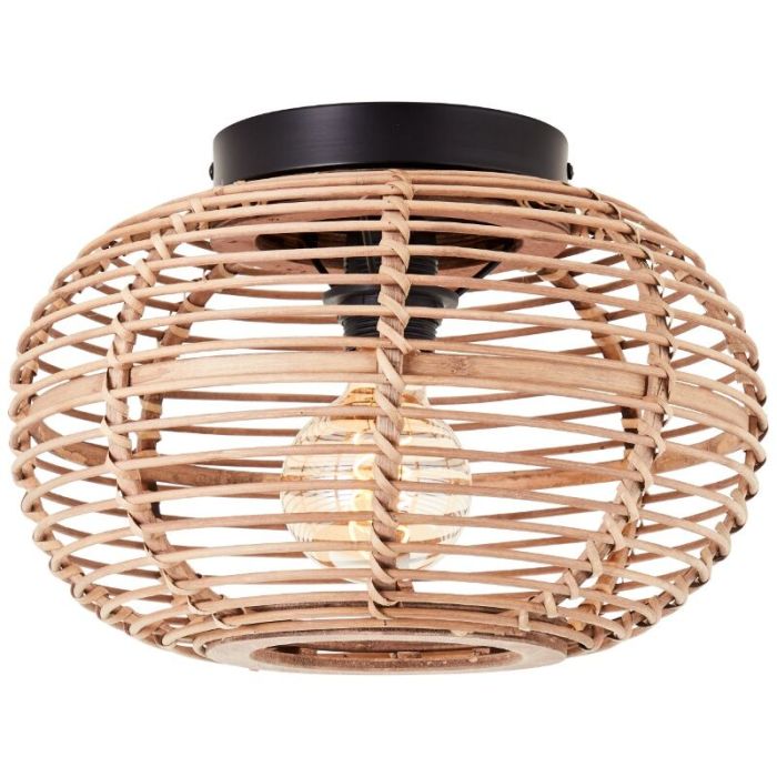 Rattanowa lampa sufitowa brązowa, Sevim