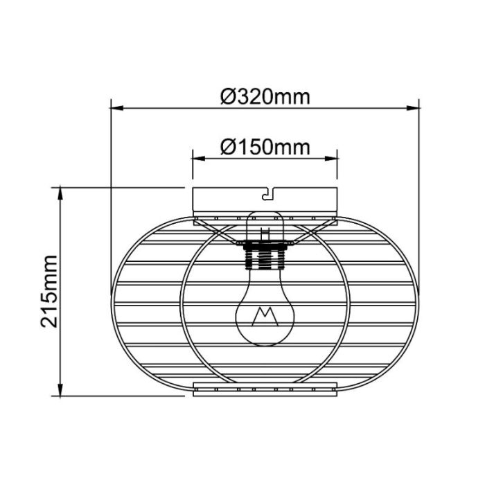 Rattanowa lampa sufitowa brązowa, Sevim