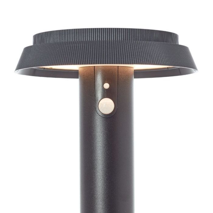 Metalowa lampa podłogowa zewnętrzna solarna czarna, Ridvan, 4W, 3000K LED, IP44