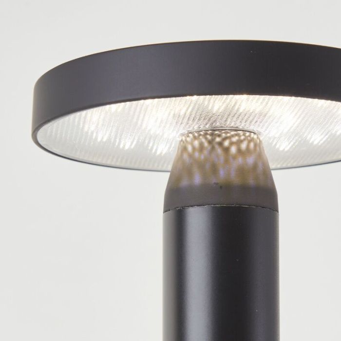Metalowa lampa stołowa akumulatorowa czarna, Kubilay, 2W, 4000K LED, IP44, z przełącznik