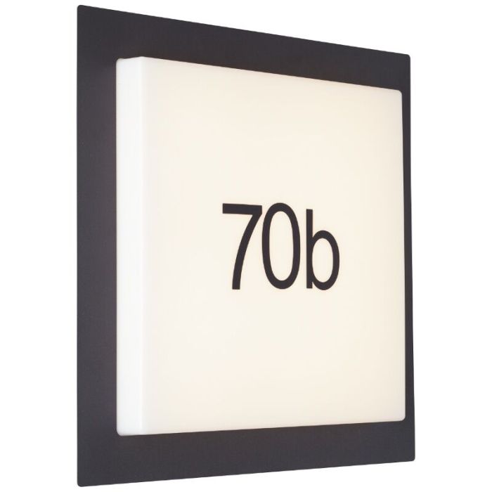 Aluminiowy numer domu podświetlany czarny, Nurcan, 15W, 3000K LED, IP44