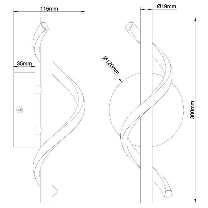 Design kinkiet czarny, Mateusz, 6W, 4000K LED