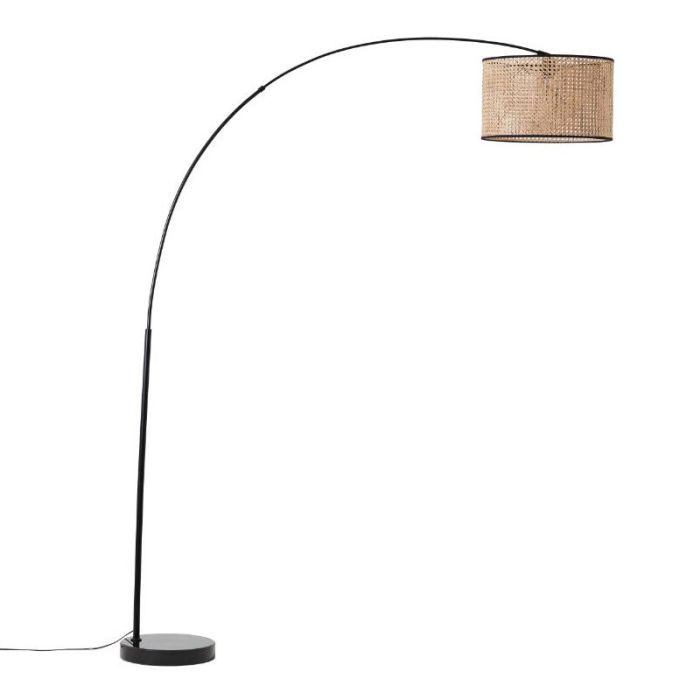 Rustykalna lampa stojąca beżowa, Emmelie, z przełącznik