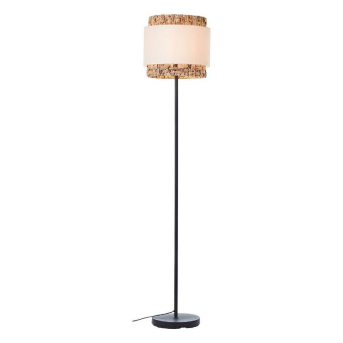 Rustykalna lampa stojąca brązowa, Vibeke, z przełącznik