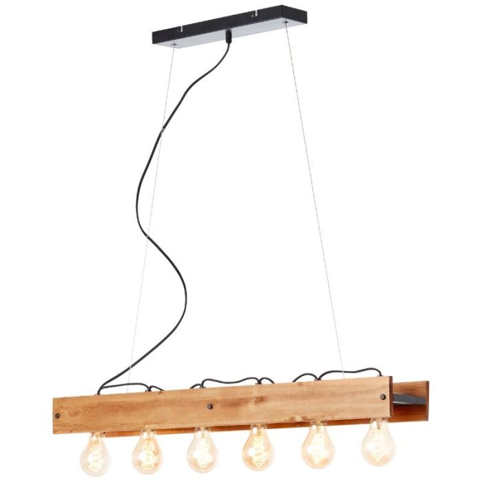 Drewniana lampa wisząca brązowa, Rasha