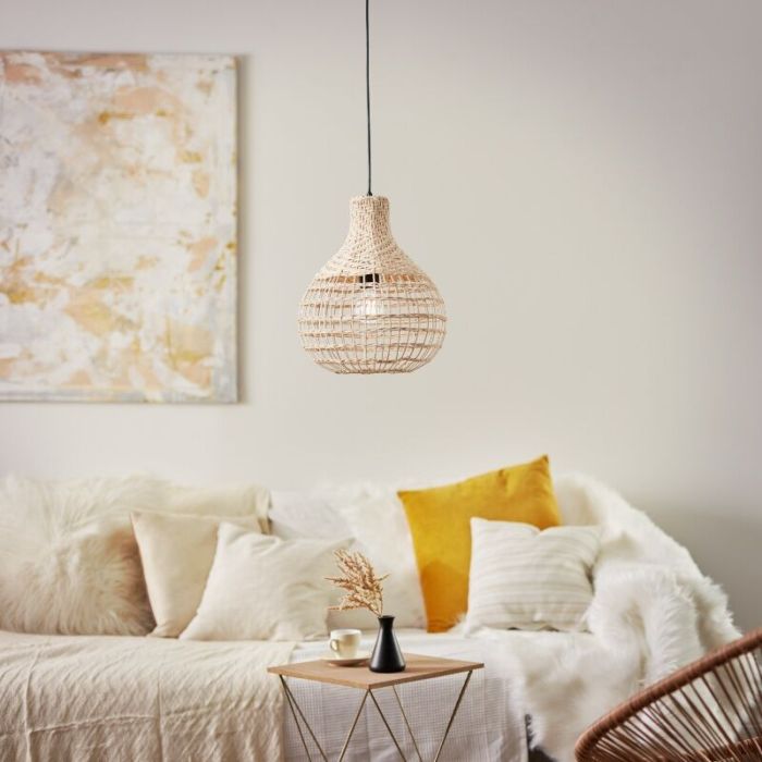 Rattanowa lampa wisząca brązowa, Sian