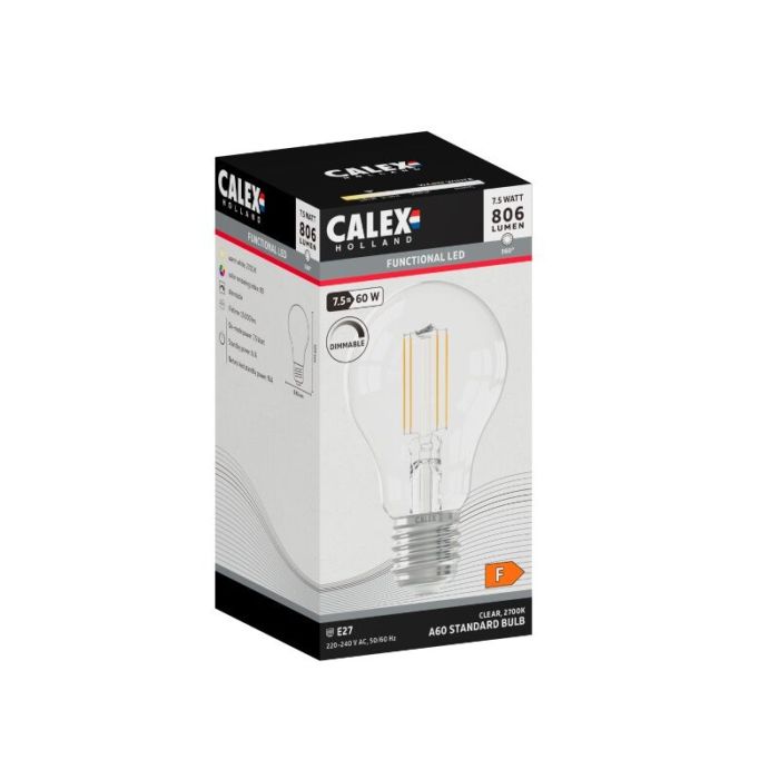 Calex żarówka z żarnikiem E27 ściemnialna 7,5W, 2700K