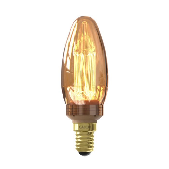 Calex żarówka świecowa LED E14 ściemnialna bursztyn, 2,3W, 1800K