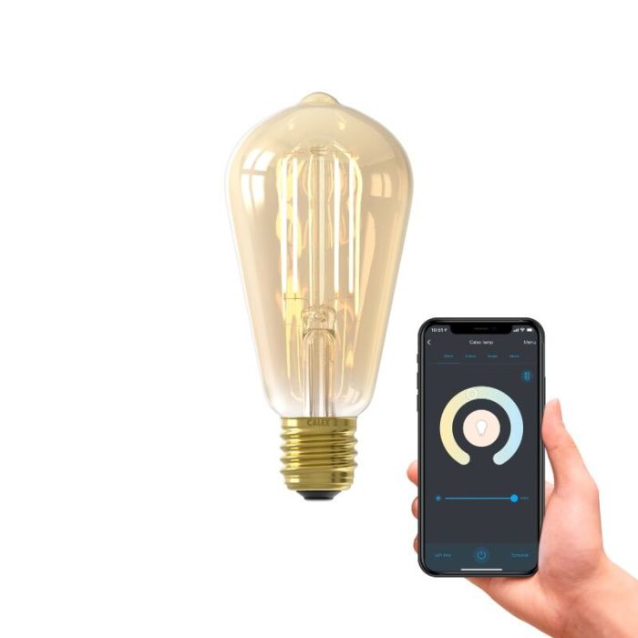 Calex inteligentna żarówka LED E27 bursztyn, 7W, 1800-3000K