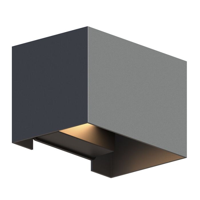 Antracytowy kinkiet up down aluminiowy, Dion, 7W, 3000K LED, IP54