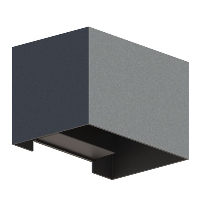 Antracytowy kinkiet up down aluminiowy, Dion, 7W, 3000K LED, IP54