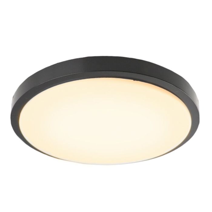 Plastikowy nowoczesny plafon sufitowy czarny, Kos, 16W, 3000K LED
