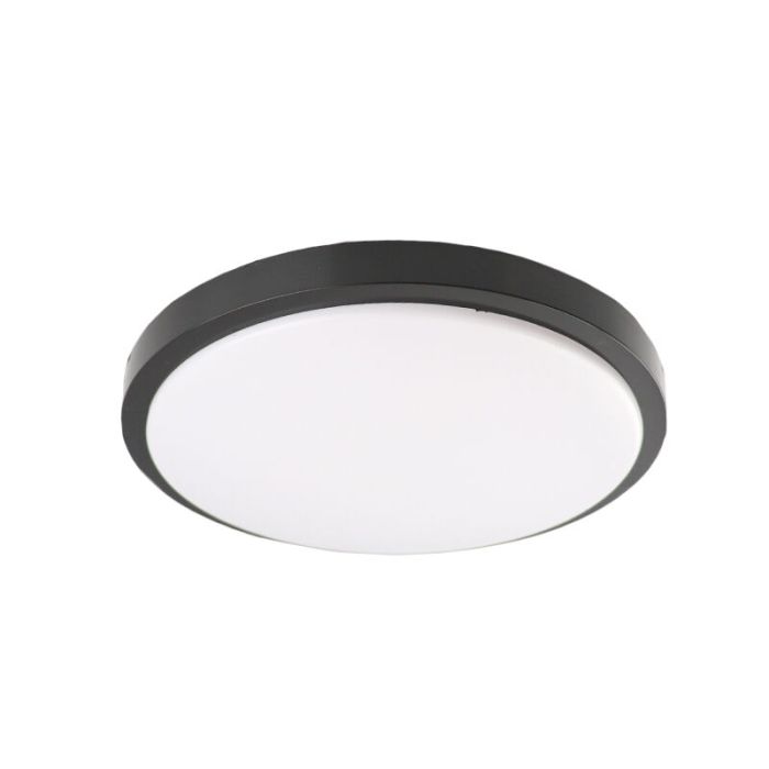 Plastikowy nowoczesny plafon sufitowy czarny, Kos, 16W, 3000K LED