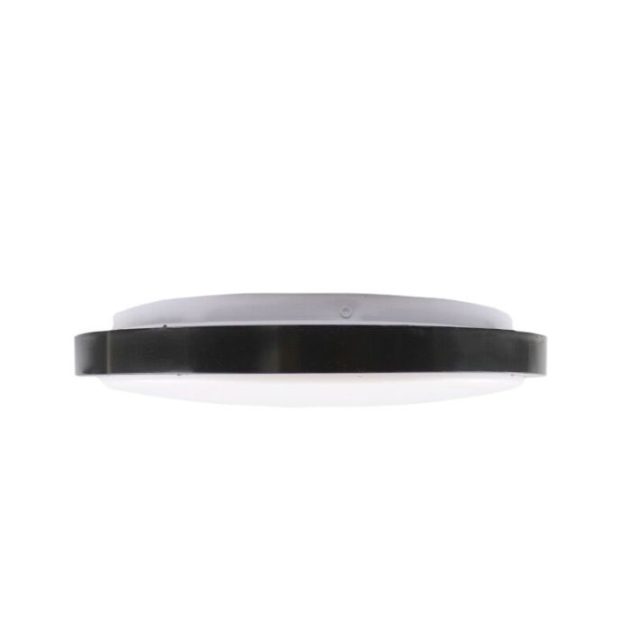 Plastikowy nowoczesny plafon sufitowy czarny, Kos, 16W, 3000K LED