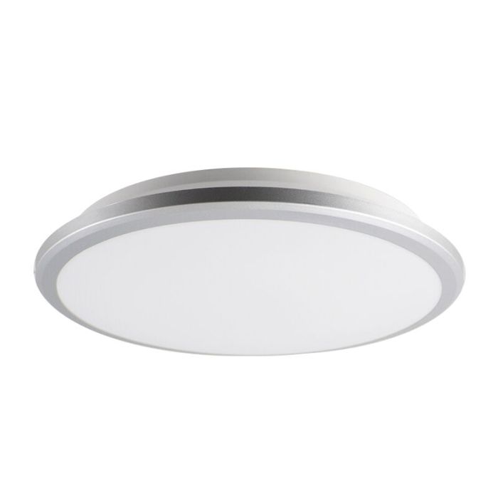 Plastikowy nowoczesny plafon sufitowy srebreny, Joachim, 24W, 3000K LED