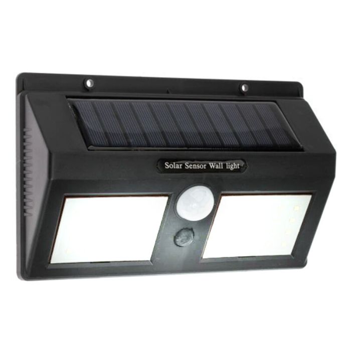 Plastikowy kinkiet solarny zewnętrzny czarny, Albert, 8W, 6000K LED, IP65