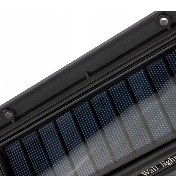 Plastikowy kinkiet solarny zewnętrzny czarny, Albert, 8W, 6000K LED, IP65