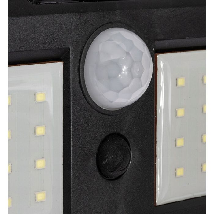Plastikowy kinkiet solarny zewnętrzny czarny, Albert, 8W, 6000K LED, IP65