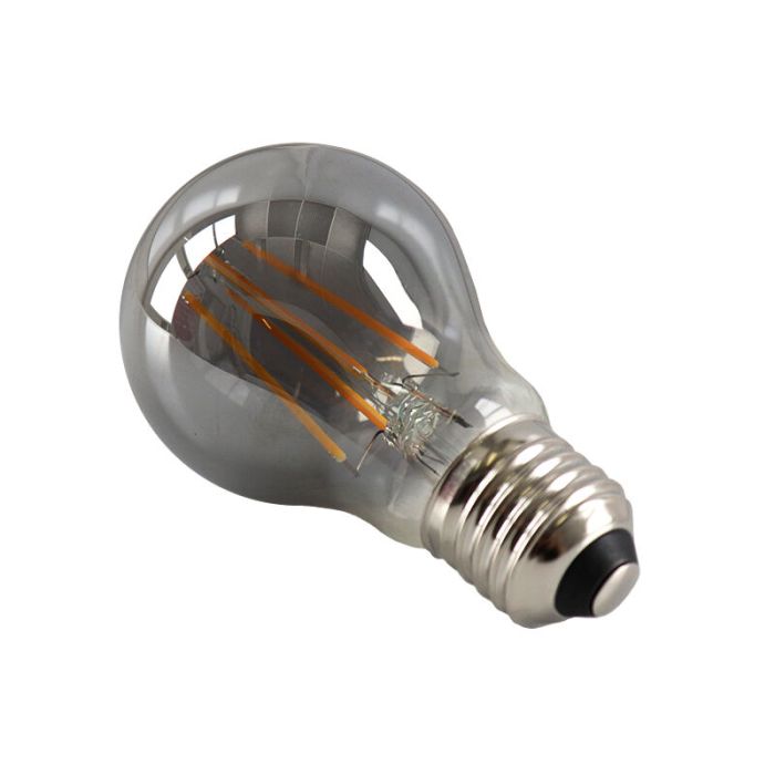 Ściemnialna żarówka LED Olucia E27, A60, 5w, przydymione szkło, 2200k