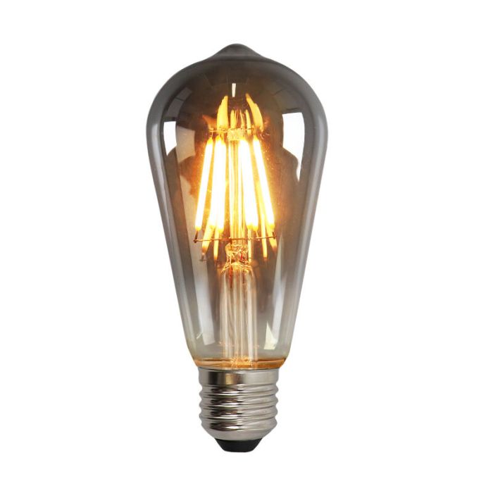 Ściemniana żarówka LED Olucia E27 Edison, ST58, 5w, przydymione szkło, 2200k