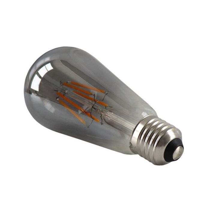 Ściemniana żarówka LED Olucia E27 Edison, ST58, 5w, przydymione szkło, 2200k