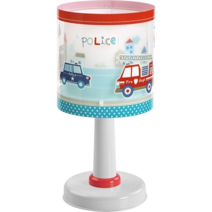 Niebieska lampa stołowa dla dzieci plastikowa, Police, z przełącznik