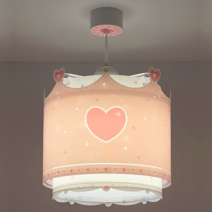 Różowa lampa wisząca dla dzieci plastikowa, Queen