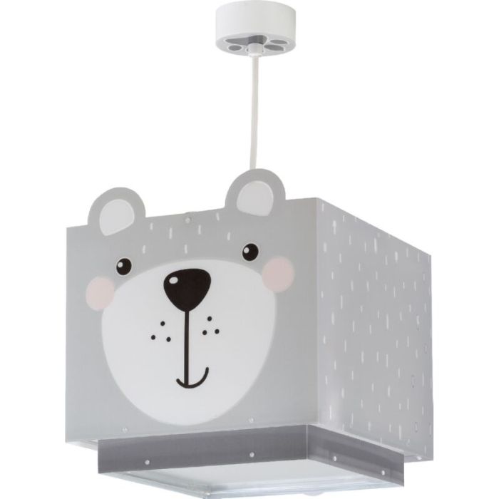Szara lampa wisząca dla dzieci plastikowa, Bear