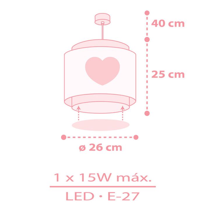 Różowa lampa wisząca dla dzieci plastikowa, Dreams