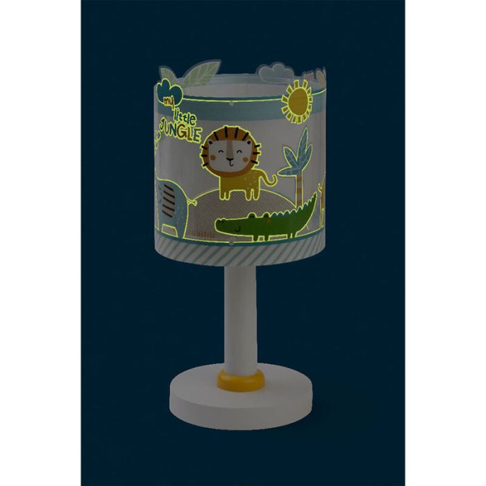 Wielokolorowa lampa stołowa dla dzieci plastikowa, Jungle, z przełącznik
