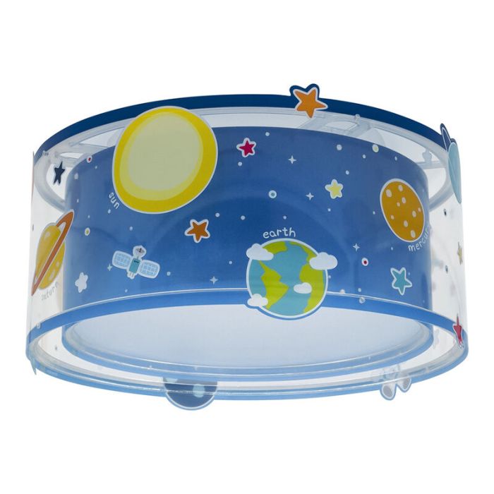Niebieska lampa sufitowa dla dzieci plastikowa, Planets