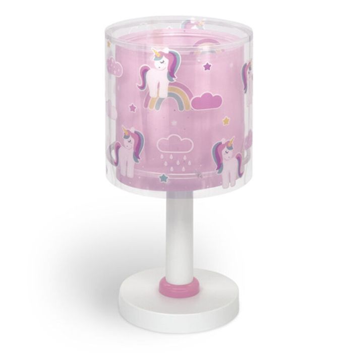 Różowa lampa stołowa dla dzieci plastikowa, Unicorn