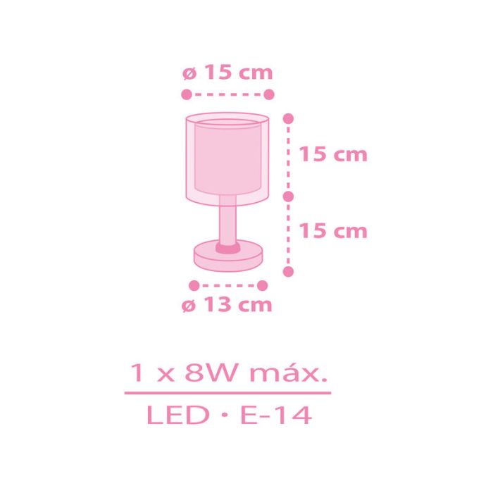 Różowa lampa stołowa dla dzieci plastikowa, Unicorn