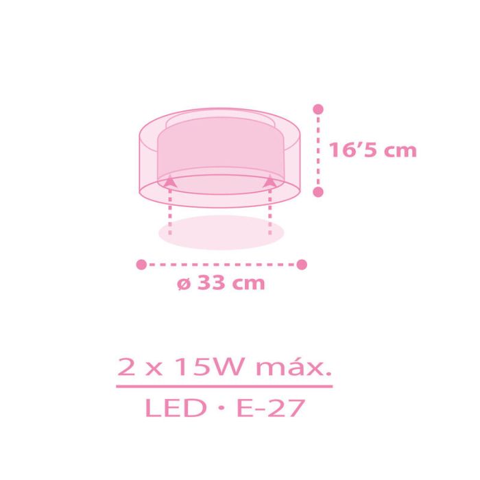 Różowa lampa sufitowa dla dzieci plastikowa, Unicorn
