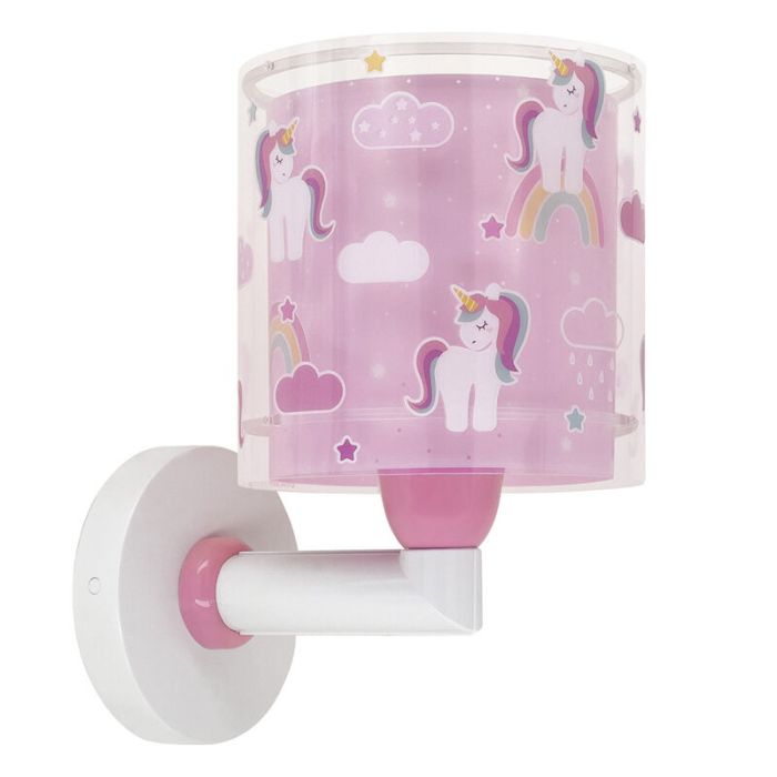 Różowy kinkiet dla dzieci plastikowy, Unicorn