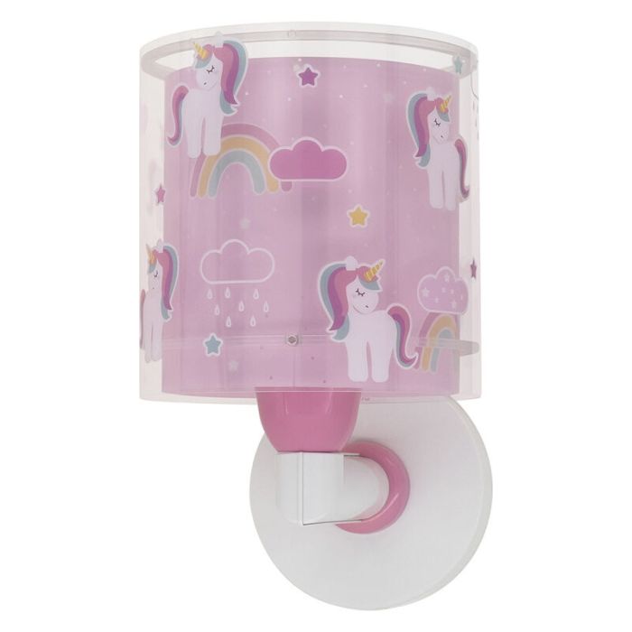 Różowy kinkiet dla dzieci plastikowy, Unicorn